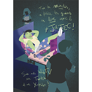 Illustrations print - Toulouse Esport Concept Alice Viry digital illustration digitale, proposition d'affiche pour un bar esport, Alice Viry