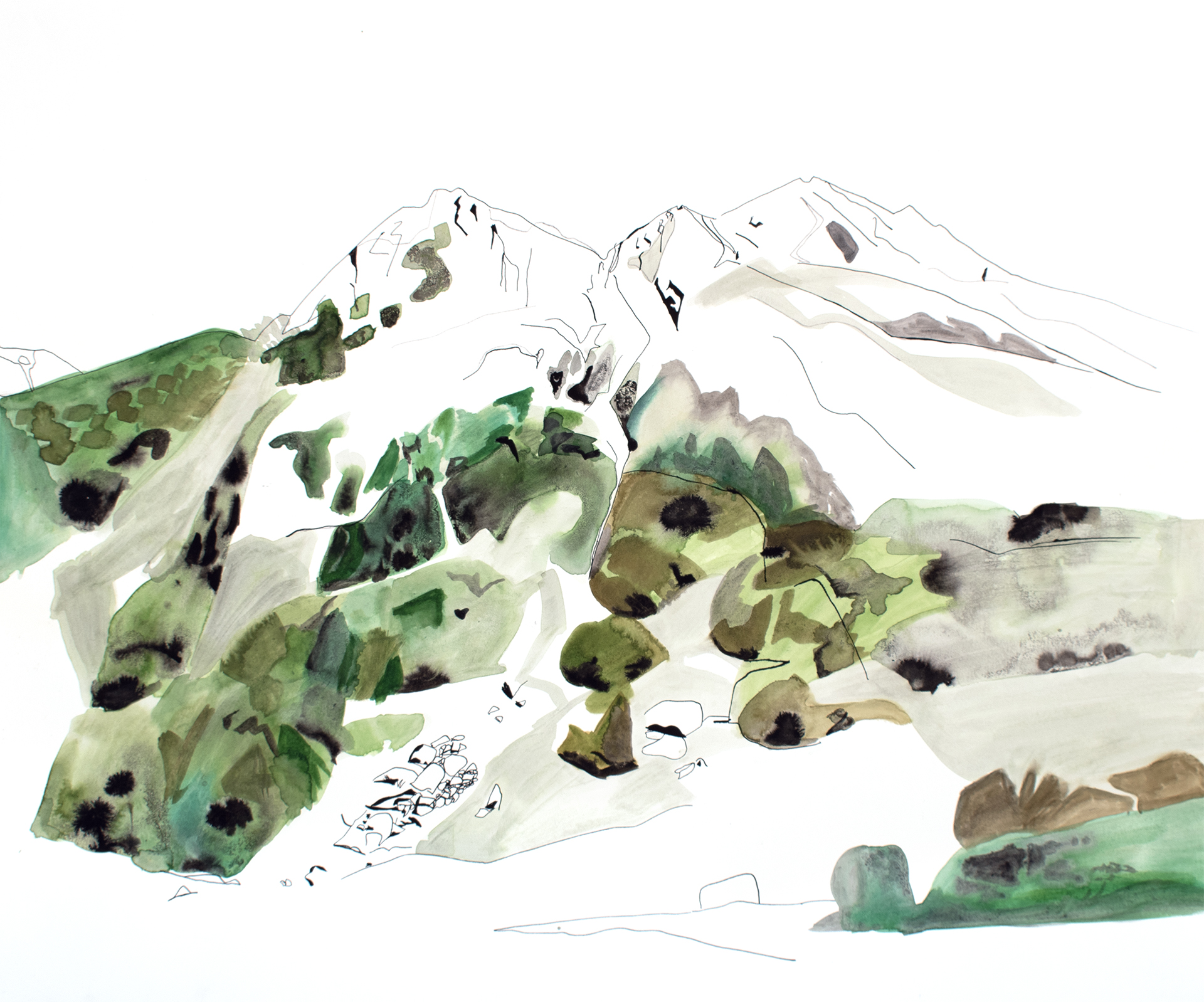 aquarelle Pyrénées Alice Viry